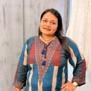 Teal Tri-Color Striped Tassel Kurta