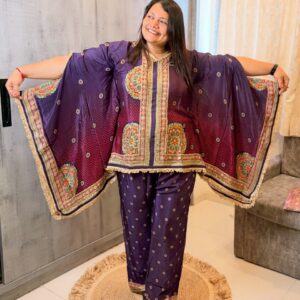 Purple Ombre Chevron Kaftan Set