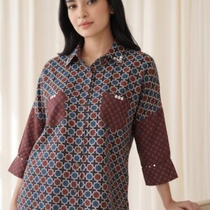 Olive Floral Patchwork Kurta Set