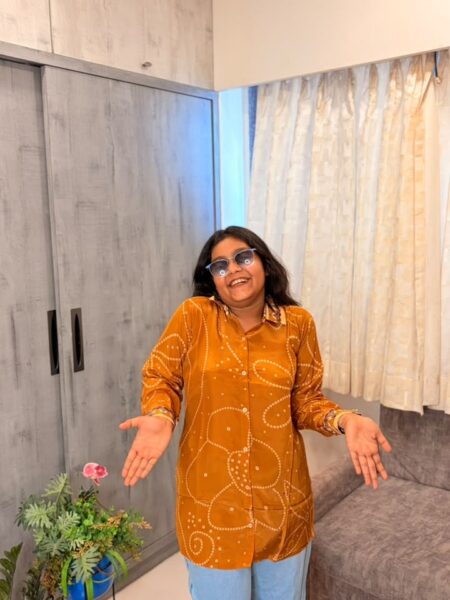 Mustard Bandhani Print Shirt