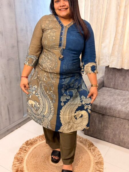 Olive & Indigo Paisley Kurta Set