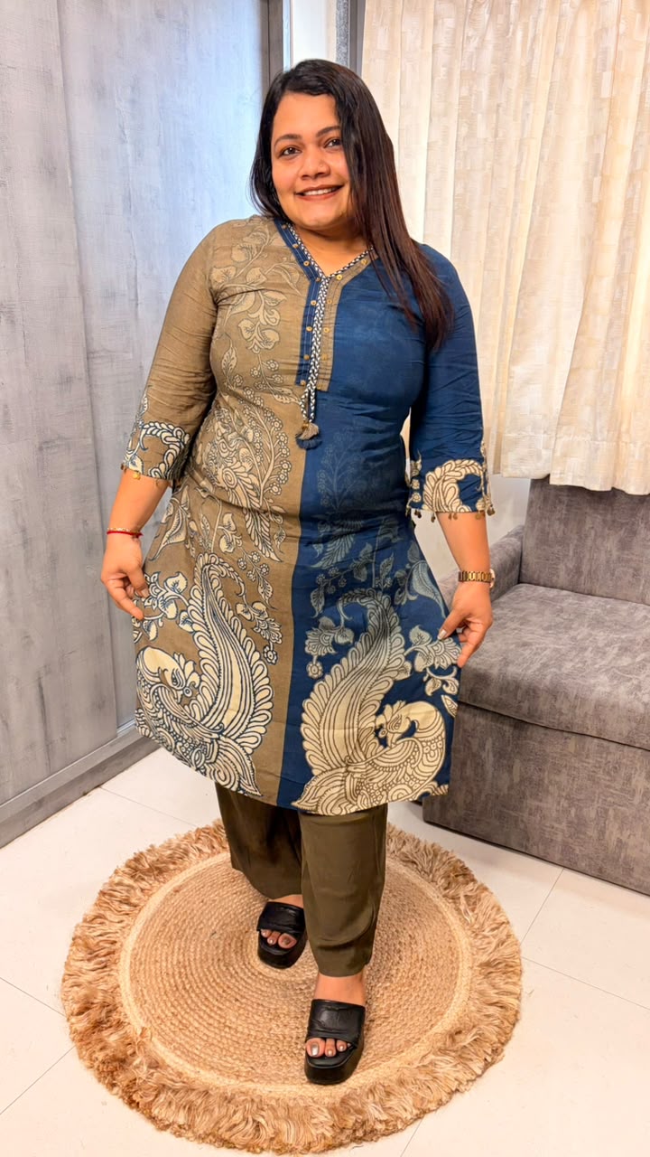 Olive & Indigo Paisley Kurta