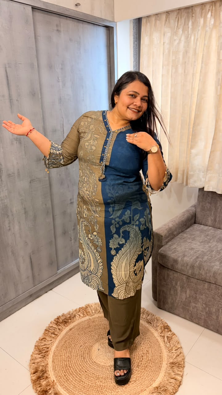 Olive & Indigo Paisley Kurta - Image 2