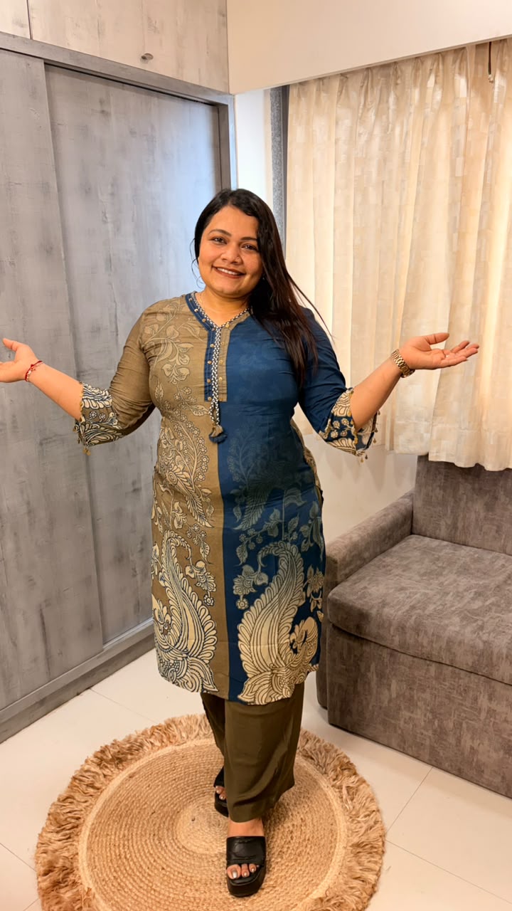 Olive & Indigo Paisley Kurta - Image 3