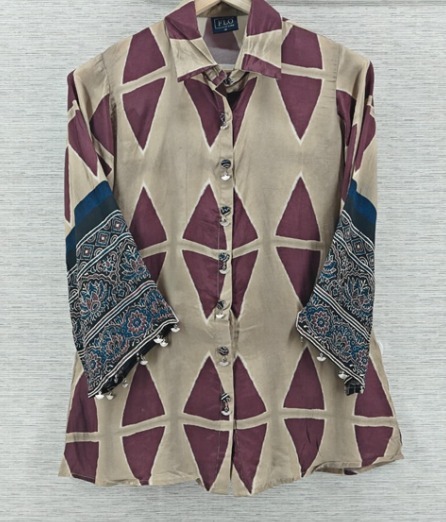 Beige Triangle Print Shirt