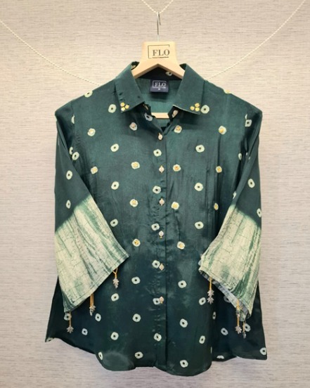 Green Bandhani Shirt