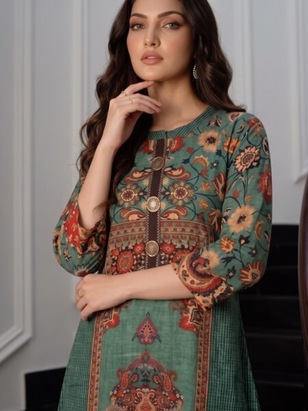 Green Printed Kurti
