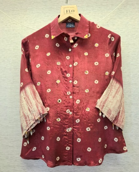 Maroon Bandhani Shirt