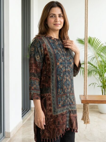 Maroon Printed Kurti
