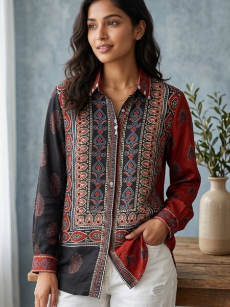 Maroon Printed Shirt