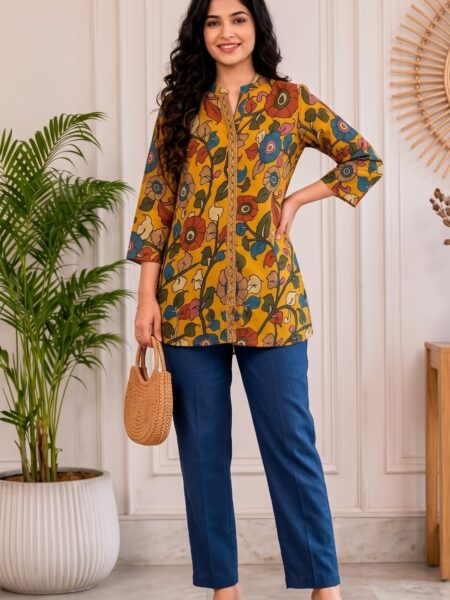 Mustard Floral Kurti