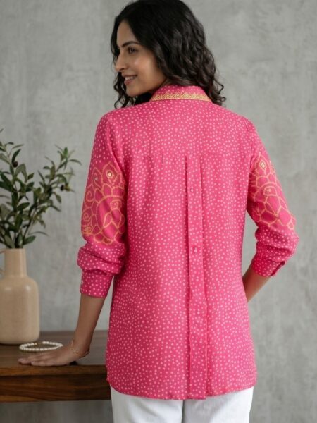 Pink Chikankari Shirt