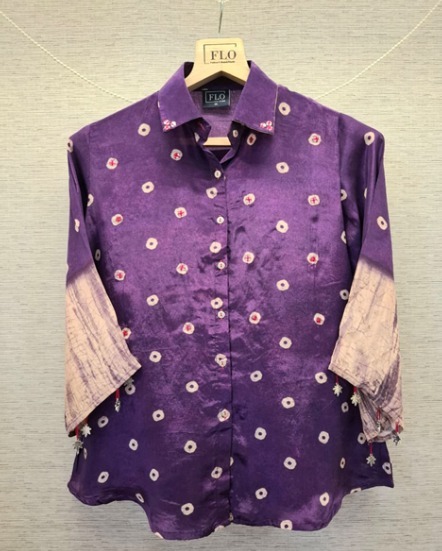 Purple Bandhani Shirt