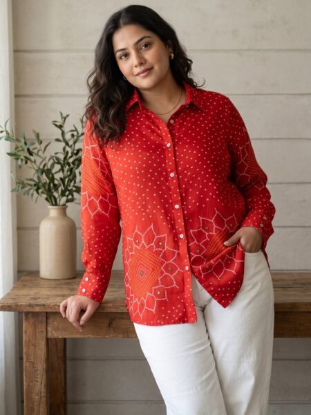 Red Bandhani Shirt