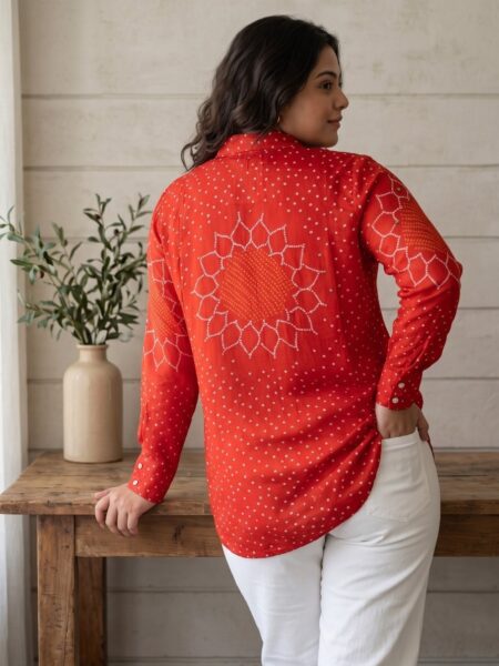 Red Chikankari Shirt