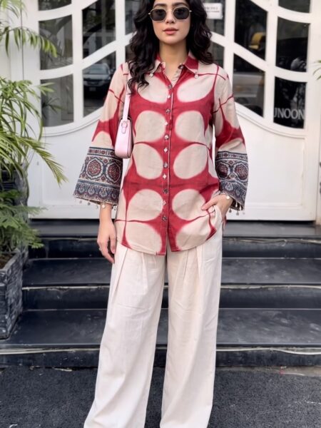 Red White Printed Shirt