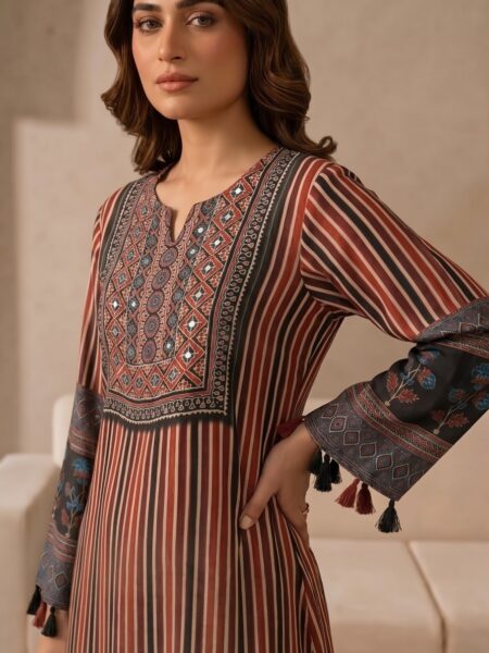 Rust Striped Kurti