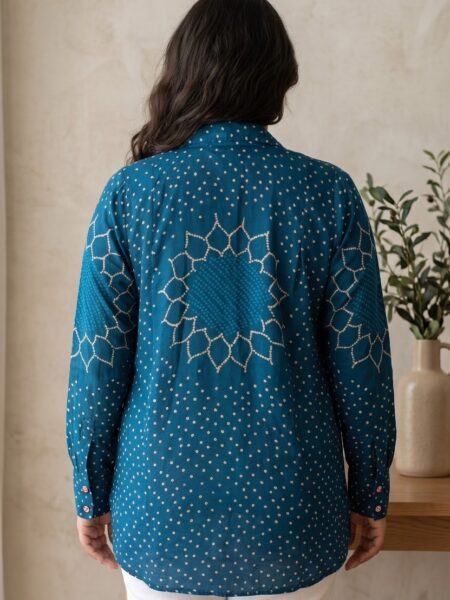Teal Bandhani Shirt