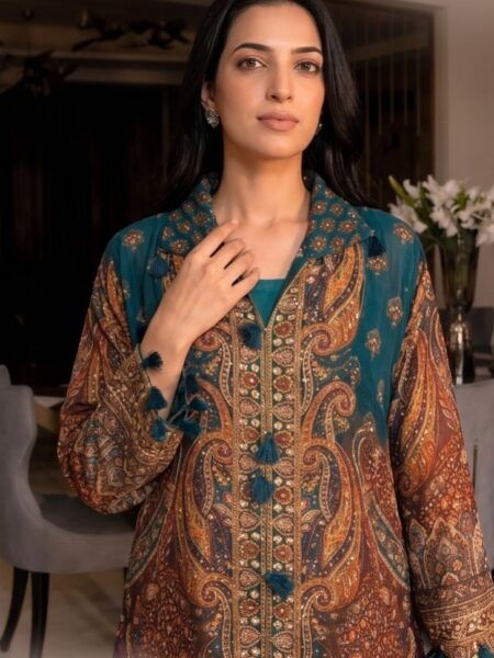Teal Printed Kurti