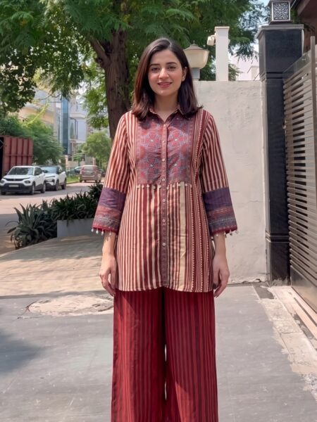 Dusty Pink Kurta Palazzo Set