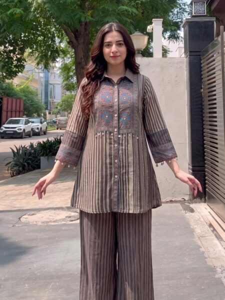 Grey Brown Co Ord Set