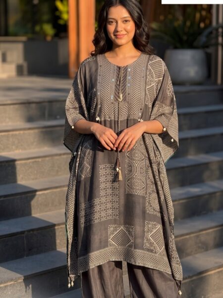 Grey Kurta Palazzo Set
