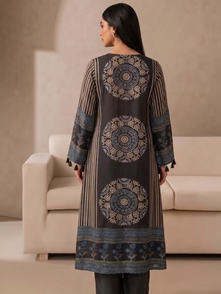 Grey Medallion Print Kurta Palazzo Set