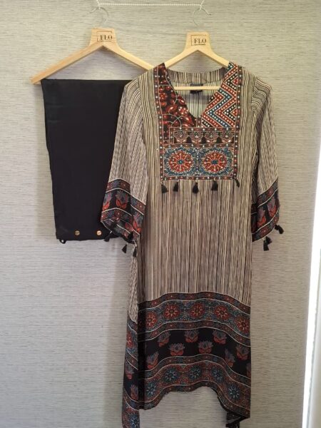 Grey Printed Kurta Set
