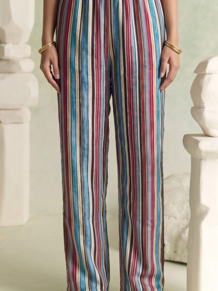 Multicolour Striped Palazzo Set