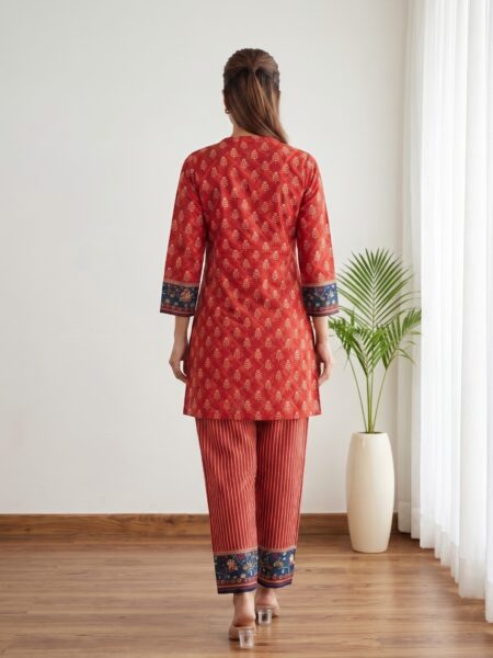Red Printed Co Ord Set