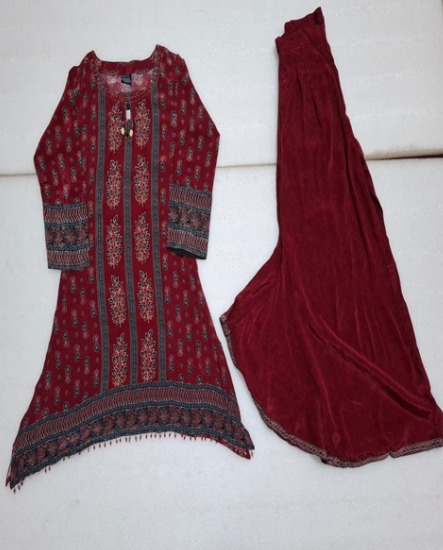 Maroon Kurta With Dupatta