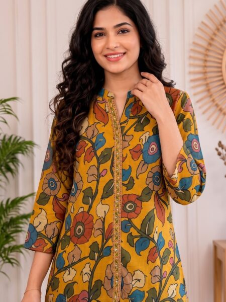 Mustard Floral Print Shirt