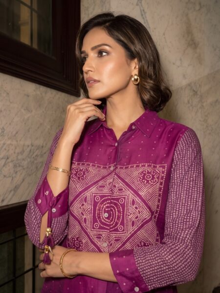 Magenta Printed Shirt