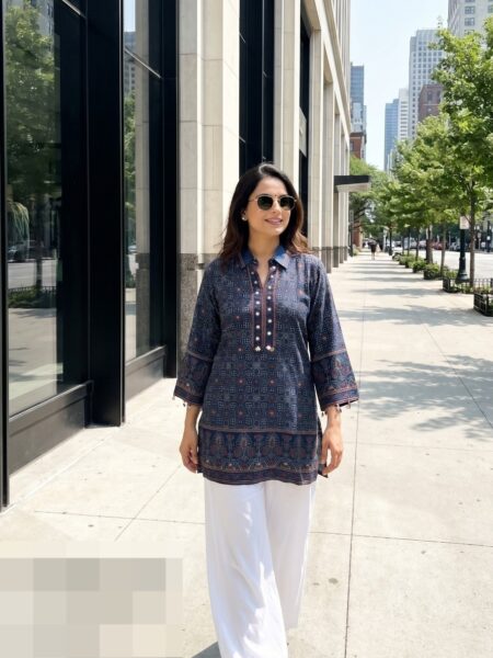 Navy Printed Shirt